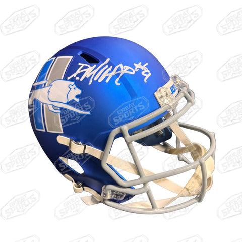 DERRICK MOORE SIGNED DETROIT LIONS ALTERNATE SPEED REPLICA HELMET BECKETT QR