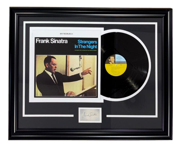 Frank Sinatra Framed Strangers In The Night Vinyl Record w/ Laser Engrave Auto