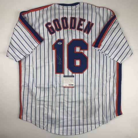 Autographed/Signed DWIGHT DOC GOODEN New York Pinstripe Jersey PSA COA Auto