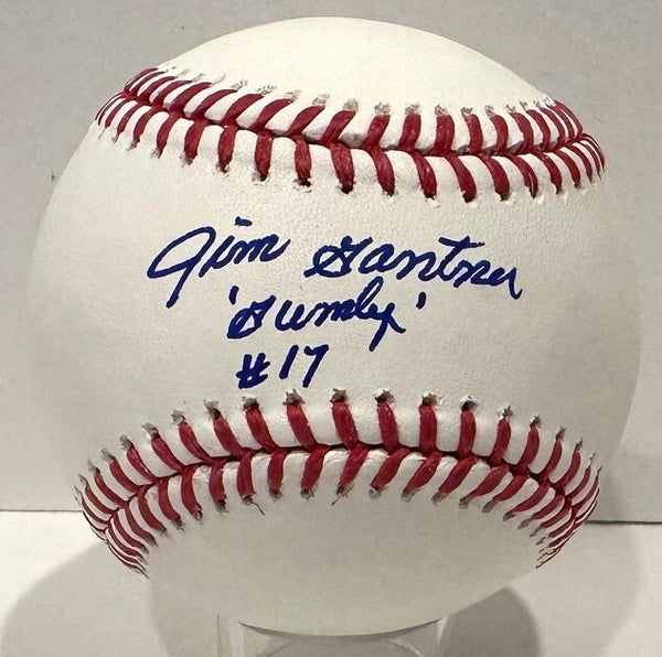 Milw. Brewers JIM GANTNER Signed Official MLB Baseball AUTO w/ "GUMBY" - BAS