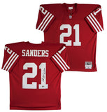 49ers Deion Sanders "Primetime" Authentic Signed Red M&N TB Jersey BAS Witnessed