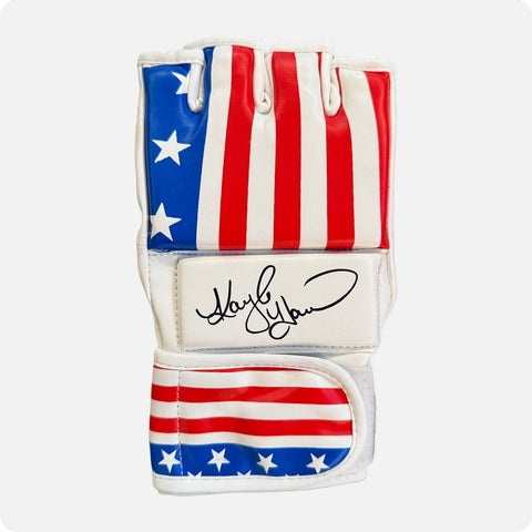 Kayla Harrison Signed USA Flag MMA Glove (PSA) 2xOlympic Gold Medalist 2012/2016