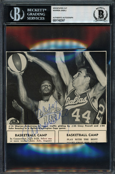 Warren Armstrong Jabali Autographed 1969-70 Magazine Photo Capitols Beckett
