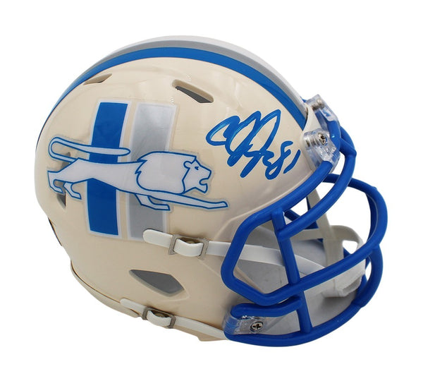 Calvin Johnson Signed Detroit Lions Speed Retro NFL Mini Helmet