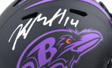 Kyle Hamilton Autographed Baltimore Ravens Eclipse Speed Mini Helmet-Beckett W