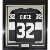 Framed Autographed/Signed Jonathan Quick 35x39 Los Angeles LA Black Jerse