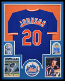FRAMED HOWARD JOHNSON AUTOGRAPHED SIGNED N.Y. METS JERSEY JSA COA