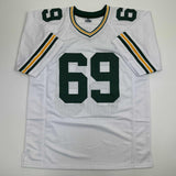 Autographed/Signed David Bakhtiari Green Bay White Football Jersey JSA COA