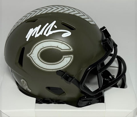 Bears MIKE SINGLETARY Signed Riddell SALUTE SERVICE Speed Mini Helmet AUTO - BAS