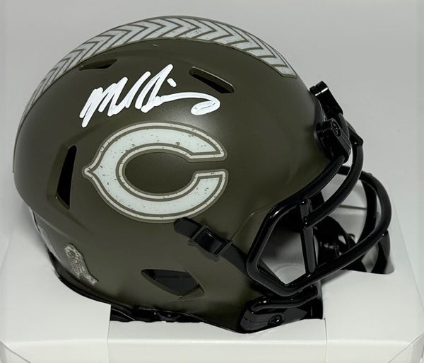 Bears MIKE SINGLETARY Signed Riddell SALUTE SERVICE Speed Mini Helmet AUTO - BAS