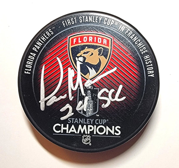 Paul Maurice Signed Florida Panthers 2024 Stanley Cup Champions Puck W/ 24 SCC