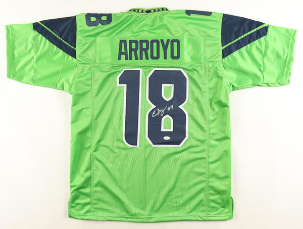 Elijah Arroyo Signed Seattle Seahawks Lime Green Jersey (JSA) Ex Miami Tight End