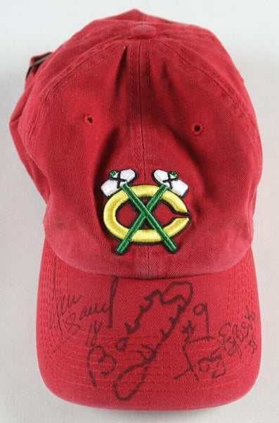 Bobby Hull, Tony Esposito & Dennis Savard Signed Chicago Blackhawks Hat /Beckett