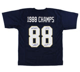 Rice, Zorich, Stonebreaker & Stams Signed Notre Dame 1988 Champs Navy Jersey