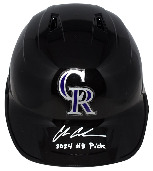 CHARLIE CONDON SIGNED COLORADO ROCKIES FULL SIZE BATTING HELMET W/ 2024 #3 PICK