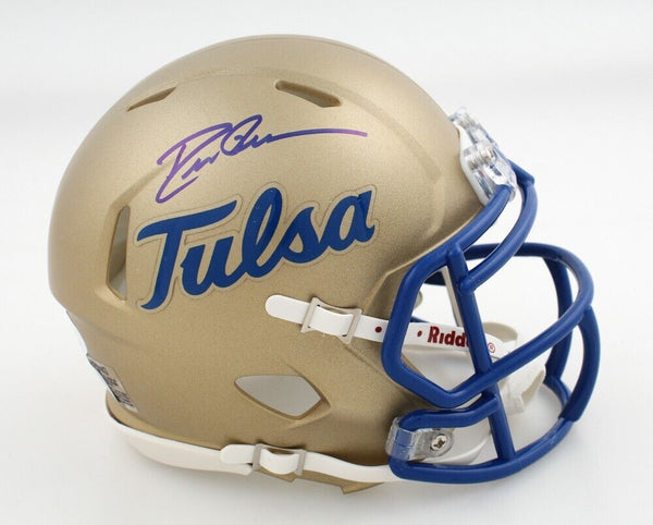 Drew Pearson Signed Tulsa Golden Hurricane Mini-Helmet (JSA COA) Cowboys W.R.