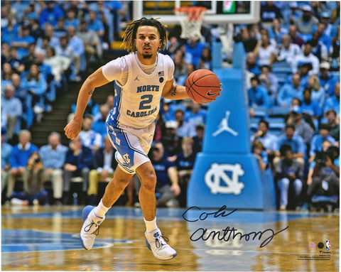 Cole Anthony UNC Tar Heels Autographed 16" x 20" Dribbling Photograph