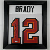 FRAMED Autographed/Signed TOM BRADY Tampa Bay Buccaneers Jersey Fanatics COA