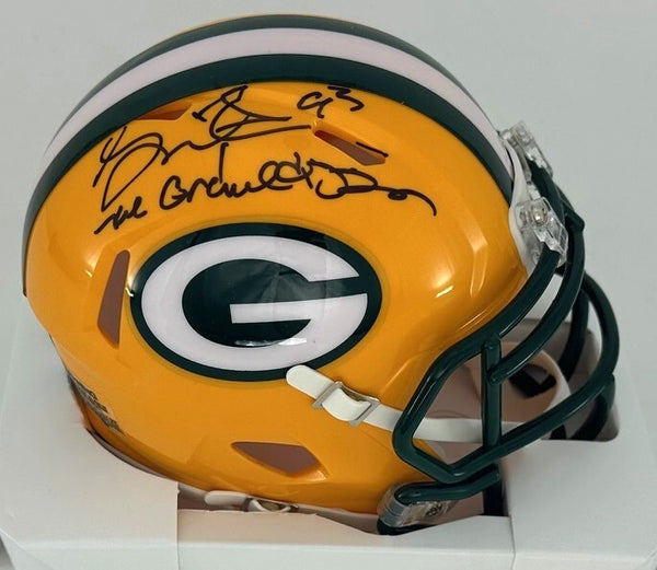 Packers GILBERT BROWN Signed Riddell Speed Mini Helmet AUTO w/ Grave Digger BAS