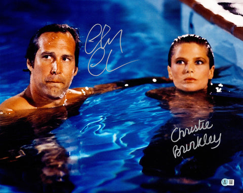 CHEVY CHASE & BRINKLEY AUTOGRAPHED 16X20 PHOTO VACATION GRISWOLD BECKETT 234420