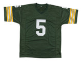 Paul Hornung Green Bay Signed Green Stat Football Jersey JSA