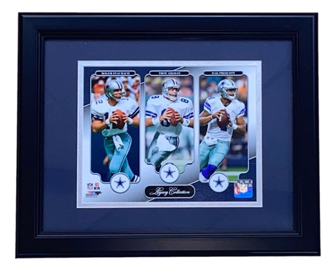 Staubach Aikman Prescott Framed 8x10 Dallas Cowboys Photo