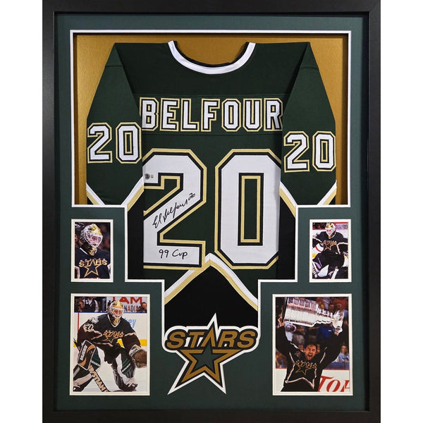 Ed Belfour Autographed Signed Framed Dallas Stars Jersey BECKETT