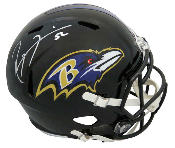 Ray Lewis Signed Ravens Riddell Full Size Speed Replica Helmet - SCHWARTZ COA