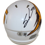 Sam Leavitt Autographed Arizona State Sun Devils White Mini Helmet Beckett 50101