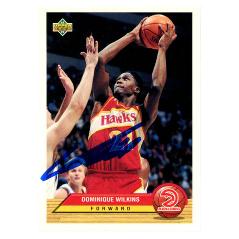 Dominique Wilkins Autographed 1993 Upper Deck #P1 Trading Card Beckett 54165