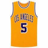 Robert Horry Signed Gold Custom Basketball Jersey w/Big Shot Rob -(SCHWARTZ COA)