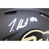 Travis Hunter Signed Colorado Buffaloes Black Mini Helmet Beckett Witness 53350