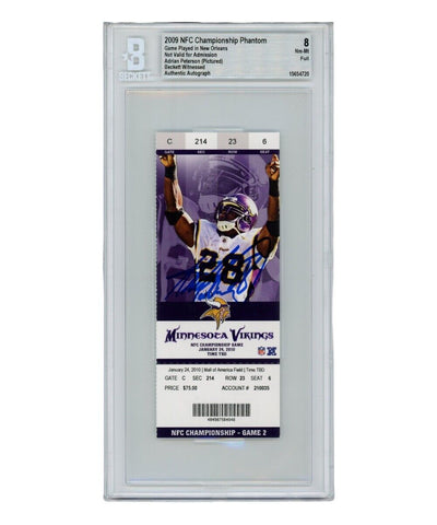 Adrian Peterson Autographed/Signed 1/24/2010 Slab Ticket Stub Beckett 40879