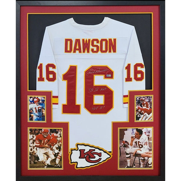 Len Dawson Autographed Signed Framed Kansas City Chiefs Jersey TRISTAR