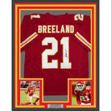 Framed Autographed/Signed Bashaud Breeland 35x39 KC Red Jersey JSA COA