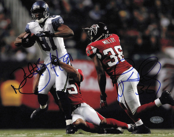 Nate Burleson & Lawyer Milloy Autographed Signed 8x10 Photo MCS Holo #63137