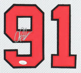 Dennis Rodman Signed Chicago Bulls Framed Jersey (JSA) 5xNBA Champion Forward