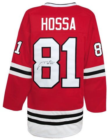 Marian Hossa Signed Red Custom Hockey Jersey w/HOF 2020 - (SCHWARTZ COA)