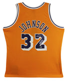 Lakers Magic Johnson "HOF 02" Signed Yellow M&N HWC Swingman Jersey BAS Wit 2