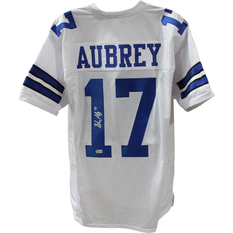 Brandon Aubrey Autographed/Signed Pro Style White Jersey Beckett 44653