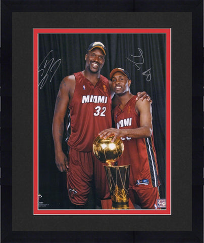 FRMD Gary Payton/Shaquille O'Neal Heat Signed 16x20 2006 NBA Champ Trophy Photo