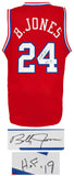 Bobby Jones (76ers) Signed Red Custom Basketball Jersey w/HOF'19 -(SCHWARTZ COA)