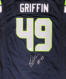 SEAHAWKS SHAQUEM GRIFFIN AUTOGRAPHED BLUE NIKE JERSEY SIZE XL MCS HOLO 134403