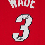 FRMD Dwyane Wade Heat Signed Mitchell & Ness Swingman Jersey w/3x NBA Champ Insc