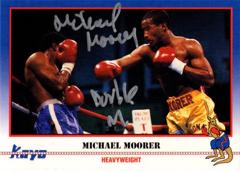 Michael Moorer Autographed 1991 Kayo Boxing Card #207 w/Double M - SS COA