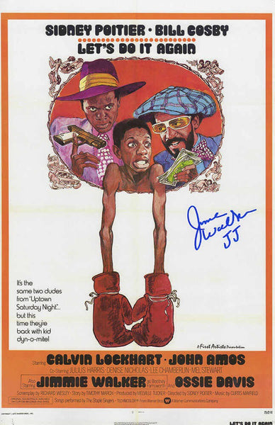 Jimmie Walker Signed Let's Do It Again 11x17 Movie Poster w/JJ - (SCHWARTZ COA)