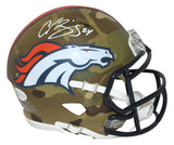Champ Bailey Autographed/Signed Denver Broncos Camo Mini Helmet BAS 30537
