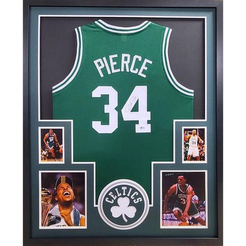 Paul Pierce Autographed Signed Framed Boston Celtics Jersey BECKETT
