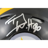 TJ Watt Autographed/Signed Pittsburgh Steelers Mini Helmet Beckett Witness 50961