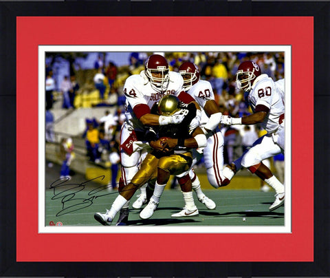 Framed Brian Bosworth Oklahoma Sooners Autographed 16" x 20" Tackle Photograph